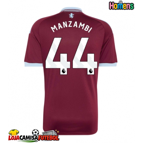 Camisa de Futebol Aston Villa Johan Manzambi #44 Equipamento Principal 2026-27 Manga Curta